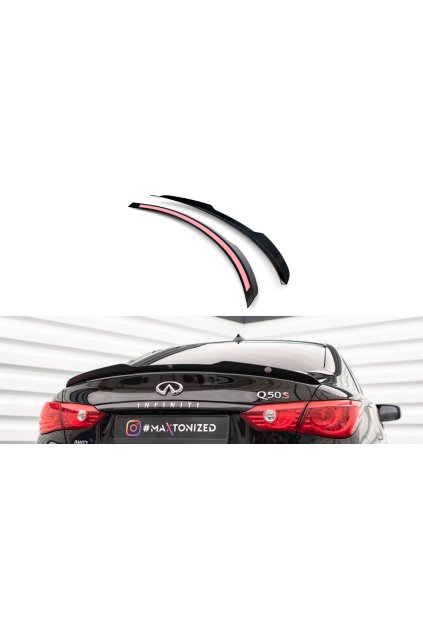Maxton Design prodloužení spoileru pro Infiniti Q50 S Mk1, černý lesklý plast ABS