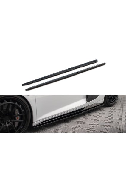 Maxton Design difuzory pod boční prahy ver.2 pro Audi R8 Mk2 Facelift, carbon-Look