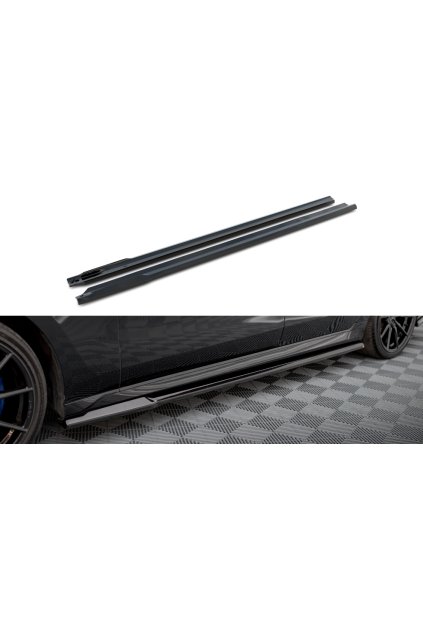 Maxton Design difuzory pod boční prahy pro BMW řada 7 G70 M760e, G70 M-Pack, černý lesklý plast ABS