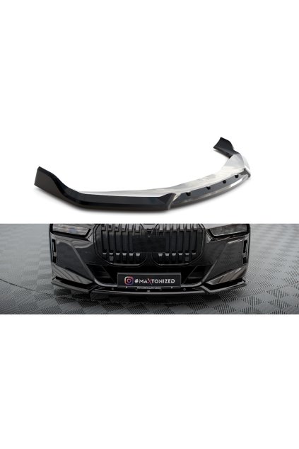 Maxton Design spoiler pod přední nárazník ver.2 pro BMW řada 7 G70 M760e, G70 M-Pack, černý lesklý plast ABS