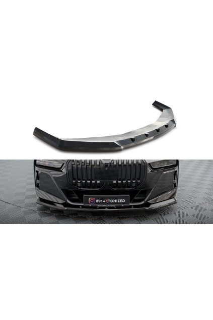 Maxton Design spoiler pod přední nárazník pro BMW řada 7 G70 M760e, G70 M-Pack, černý lesklý plast ABS