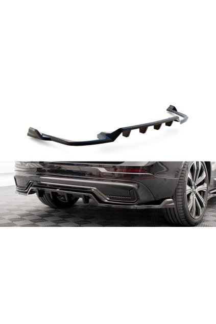 Maxton Design středový spoiler pod zadní nárazník s žebrováním pro Volvo XC60 Mk2 Facelift R-Design, carbon-Look