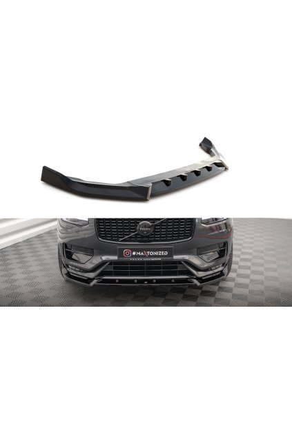 Maxton Design spoiler pod přední nárazník ver.2 pro Volvo XC90 Mk2 Facelift R-Design, carbon-Look