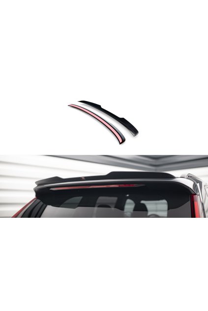 Maxton Design prodloužení spoileru pro Volvo XC90 Mk2 Facelift R-Design, černý lesklý plast ABS