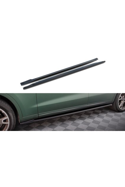 Maxton Design difuzory pod boční prahy pro Maserati Levante Mk1 Standard, černý lesklý plast ABS