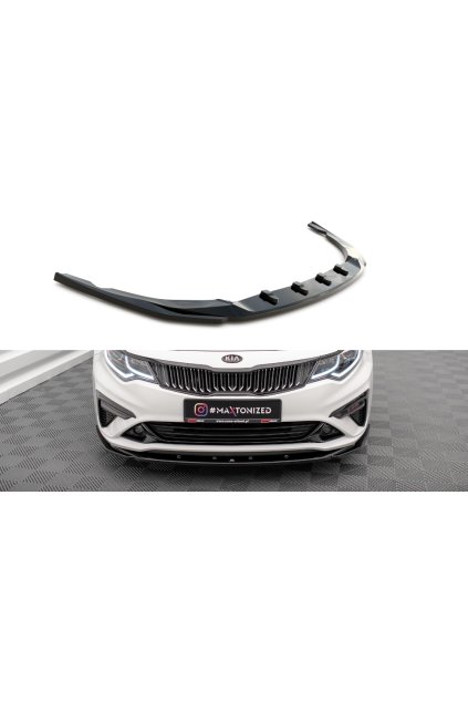 Maxton Design spoiler pod přední nárazník ver.2 pro Kia Optima Mk4 Facelift, černý lesklý plast ABS