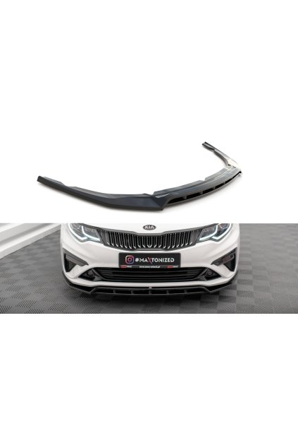 Maxton Design spoiler pod přední nárazník pro Kia Optima Mk4 Facelift, černý lesklý plast ABS