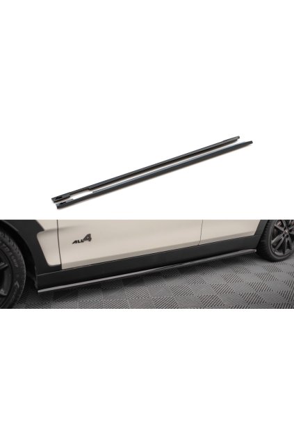 Maxton Design difuzory pod boční prahy pro Mini Clubman F54 Facelift John Cooper Works, černý lesklý plast ABS