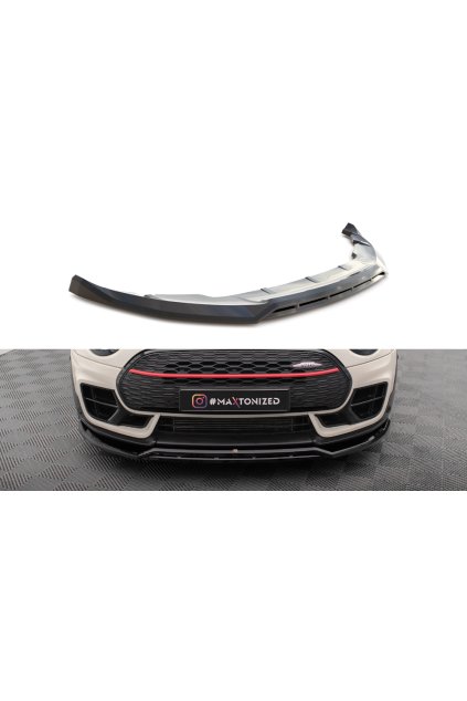 Maxton Design spoiler pod přední nárazník ver.2 pro Mini Clubman F54 Facelift John Cooper Works, černý lesklý plast ABS