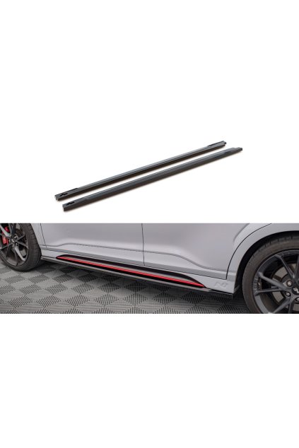 Maxton Design difuzory pod boční prahy pro Hyundai Kona N Mk1, černý lesklý plast ABS