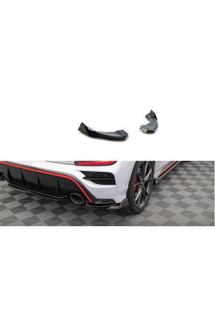 Maxton Design boční difuzory pod zadní nárazník ver.2 pro Hyundai Kona N Mk1, černý lesklý plast ABS