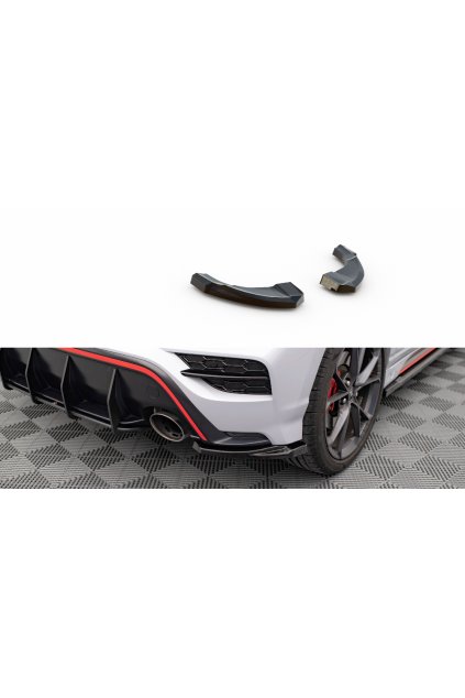 Maxton Design boční difuzory pod zadní nárazník ver.1 pro Hyundai Kona N Mk1, černý lesklý plast ABS