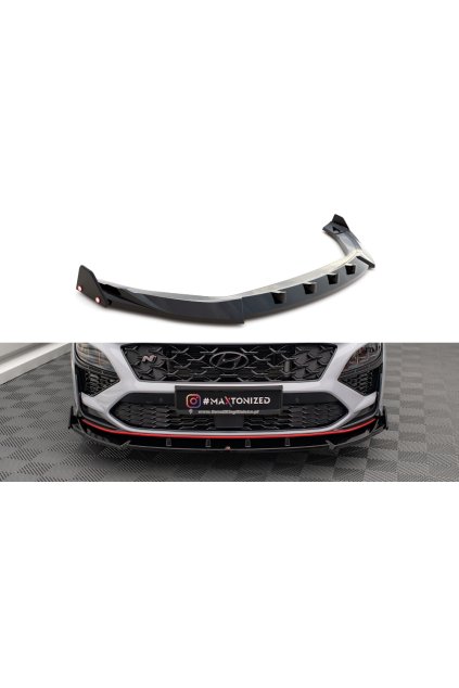Maxton Design spoiler pod přední nárazník s křidélky ver.2 pro Hyundai Kona N Mk1, carbon-Look