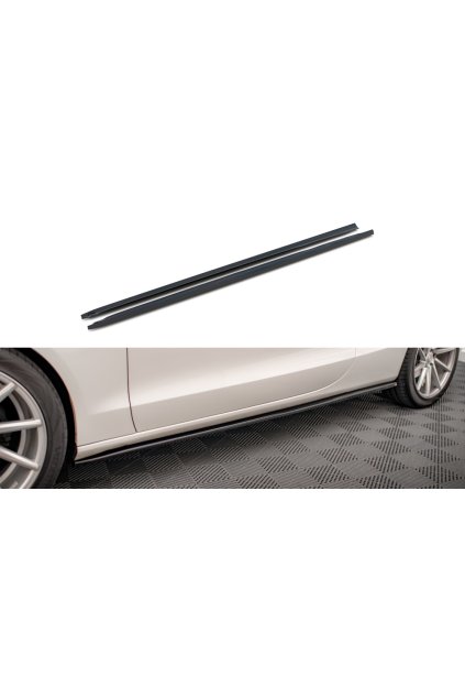 Maxton Design difuzory pod boční prahy ver.2 pro Audi A5 8T, černý lesklý plast ABS, Coupe, vč. S-Line