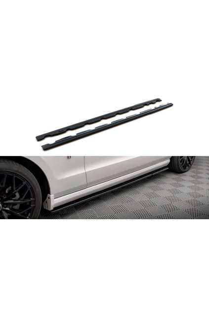 Maxton Design difuzory pod boční prahy pro Ford Mustang Mk5 Facelift, carbon-Look