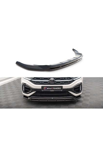 Maxton Design spoiler pod přední nárazník pro Volkswagen T-roc R Mk1, černý lesklý plast ABS, vč. R-Line