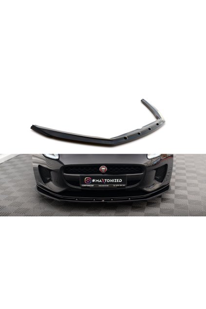 Maxton Design spoiler pod přední nárazník pro Jaguar F-type Mk1 Facelift, černý lesklý plast ABS