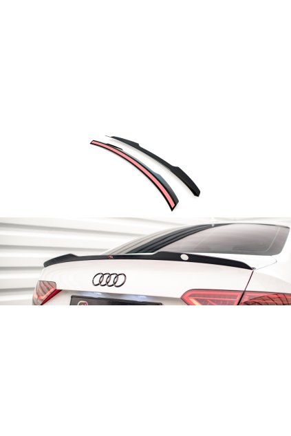 Maxton Design prodloužení spoileru ver.2 pro Audi S5 8T, černý lesklý plast ABS, Coupe