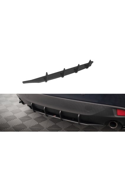 Maxton Design "Street Pro" difuzor zadního nárazníku pro Mazda 3 Mk3, plast ABS bez povrchové úpravy, s černou a červenou linkou