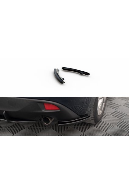 Maxton Design boční difuzory pod zadní nárazník pro Mazda 3 Mk3, černý lesklý plast ABS