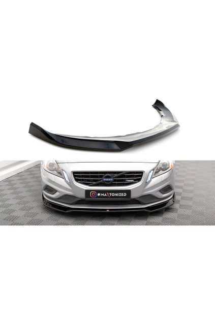 Maxton Design spoiler pod přední nárazník ver.2 pro Volvo S60 Mk2, černý lesklý plast ABS, R-Design