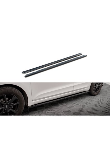 Maxton Design difuzory pod boční prahy pro Hyundai i20 Mk2 Facelift, černý lesklý plast ABS