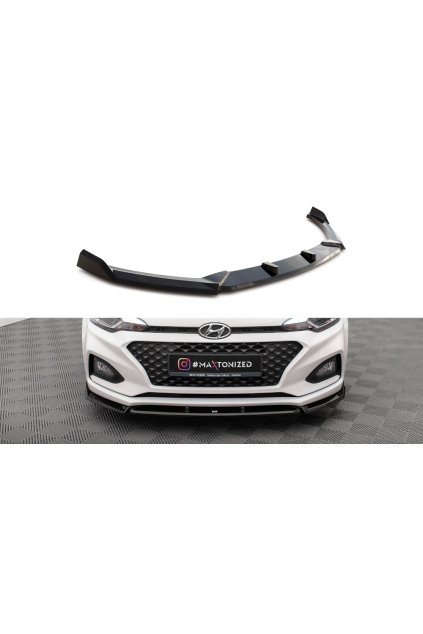 Maxton Design spoiler pod přední nárazník ver.2 pro Hyundai i20 Mk2 Facelift, carbon-Look