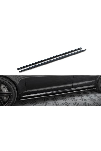 Maxton Design difuzory pod boční prahy ver.2 pro Audi RS6 C6, černý lesklý plast ABS