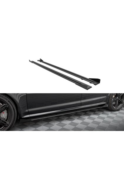 Maxton Design "Street Pro" difuzory pod boční prahy s křidélky pro Audi RS6 C6, plast ABS bez povrchové úpravy