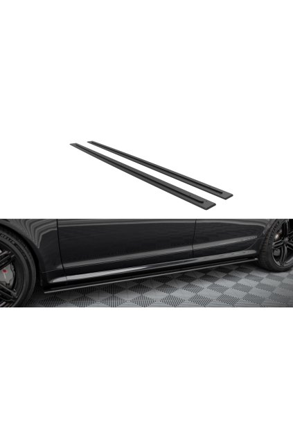 Maxton Design "Street Pro" difuzory pod boční prahy pro Audi RS6 C6, plast ABS bez povrchové úpravy, s červenou linkou