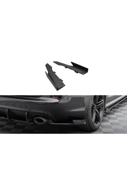 Maxton Design "Street Pro" boční difuzory pod zadní nárazník s křidélky pro Audi RS6 C6, plast ABS bez povrchové úpravy, s červenou linkou