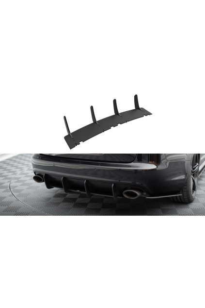 Maxton Design "Street Pro" difuzor zadního nárazníku pro Audi RS6 C6, plast ABS bez povrchové úpravy, s červenou linkou