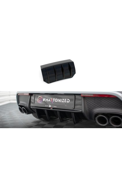 Maxton Design vložka zadního nárazníku pro Porsche Macan Mk1 Facelift 2, černý lesklý plast ABS