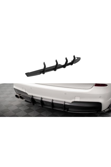 Maxton Design "Street Pro" difuzor zadního nárazníku pro BMW X3 F25 M-Pack, plast ABS bez povrchové úpravy, s černou a červenou linkou