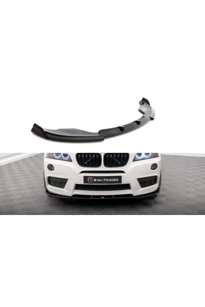 Maxton Design spoiler pod přední nárazník pro BMW X3 F25 M-Pack, černý lesklý plast ABS