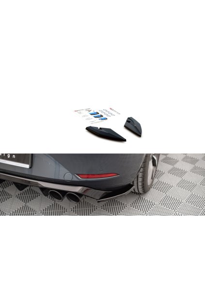 Maxton Design boční difuzory pod zadní nárazník pro Seat Leon FR Mk4, černý lesklý plast ABS, hatchback