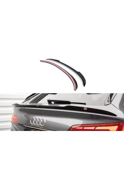 Maxton Design spodní prodloužení spoileru pro Audi SQ5 Mk2 Facelift, černý lesklý plast ABS, Sportback