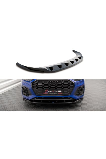Maxton Design spoiler pod přední nárazník ver.2 pro Audi SQ5 Mk2 Facelift, černý lesklý plast ABS, vč. Sportback