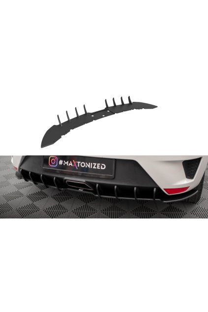 Maxton Design "Street Pro" difuzor zadního nárazníku pro Seat Ibiza Mk4, plast ABS bez povrchové úpravy, s černou a červenou linkou, Sport Coupe