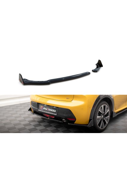 Maxton Design boční difuzory pod zadní nárazník s křidélky ver.1 pro Peugeot 208 GT Mk2, černý lesklý plast ABS
