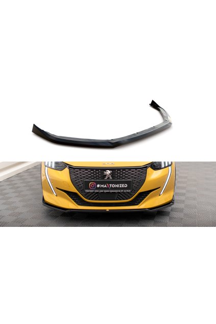 Maxton Design spoiler pod přední nárazník ver.2 pro Peugeot 208 GT Mk2, černý lesklý plast ABS