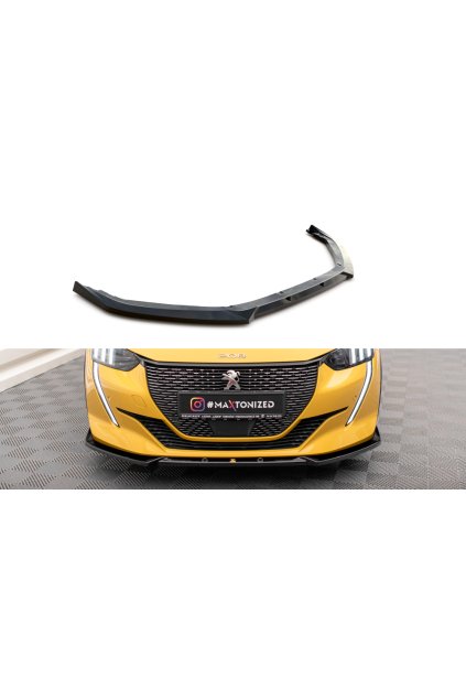 Maxton Design spoiler pod přední nárazník pro Peugeot 208 GT Mk2, černý lesklý plast ABS