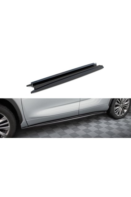 Maxton Design difuzory pod boční prahy pro Toyota Highlander Mk4, černý lesklý plast ABS