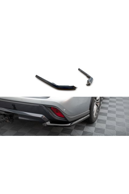 Maxton Design boční difuzory pod zadní nárazník pro Toyota Highlander Mk4, černý lesklý plast ABS