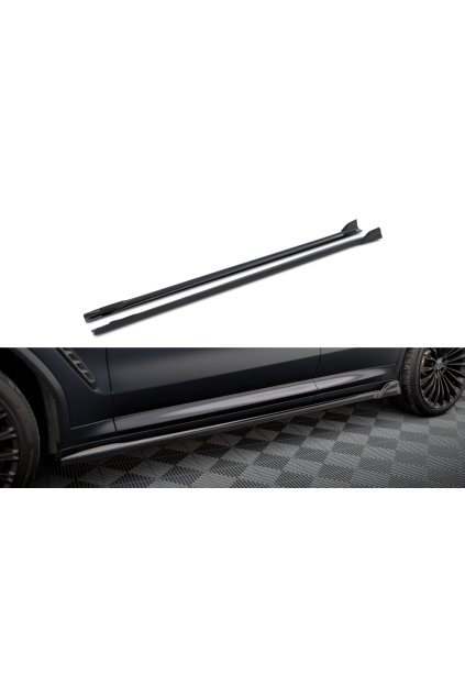 Maxton Design difuzory pod boční prahy pro BMW X3 G01 Facelift M-Pack, carbon-Look