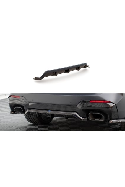 Maxton Design středový spoiler pod zadní nárazník s žebrováním pro BMW X3 G01 Facelift M-Pack, carbon-Look