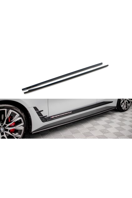 Maxton Design difuzory pod boční prahy ver.2 pro BMW i4 G26 M-Pack, carbon-Look