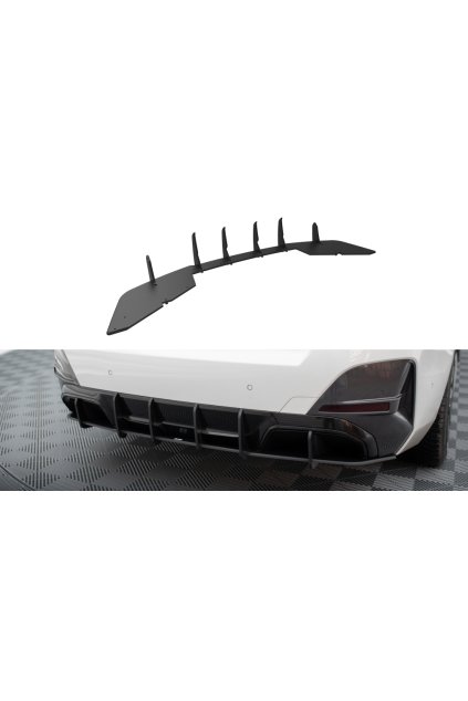 Maxton Design "Street Pro" difuzor zadního nárazníku pro BMW i4 G26 M-Pack, plast ABS bez povrchové úpravy, s černou a červenou linkou