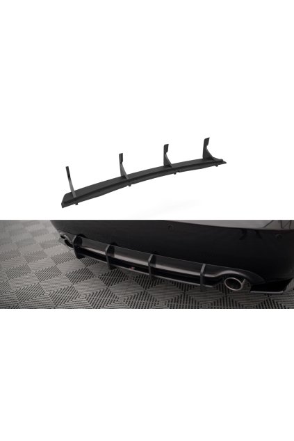 Maxton Design "Street Pro" difuzor zadního nárazníku pro Audi A4 B7, plast ABS bez povrchové úpravy, s červenou linkou, S-Line