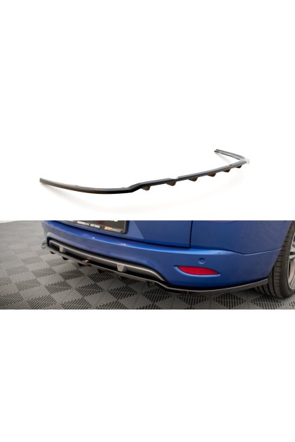 Maxton Design středový spoiler pod zadní nárazník s žebrováním pro Renault Megane Mk3 Facelift, černý lesklý plast ABS, GT Line Grandtour